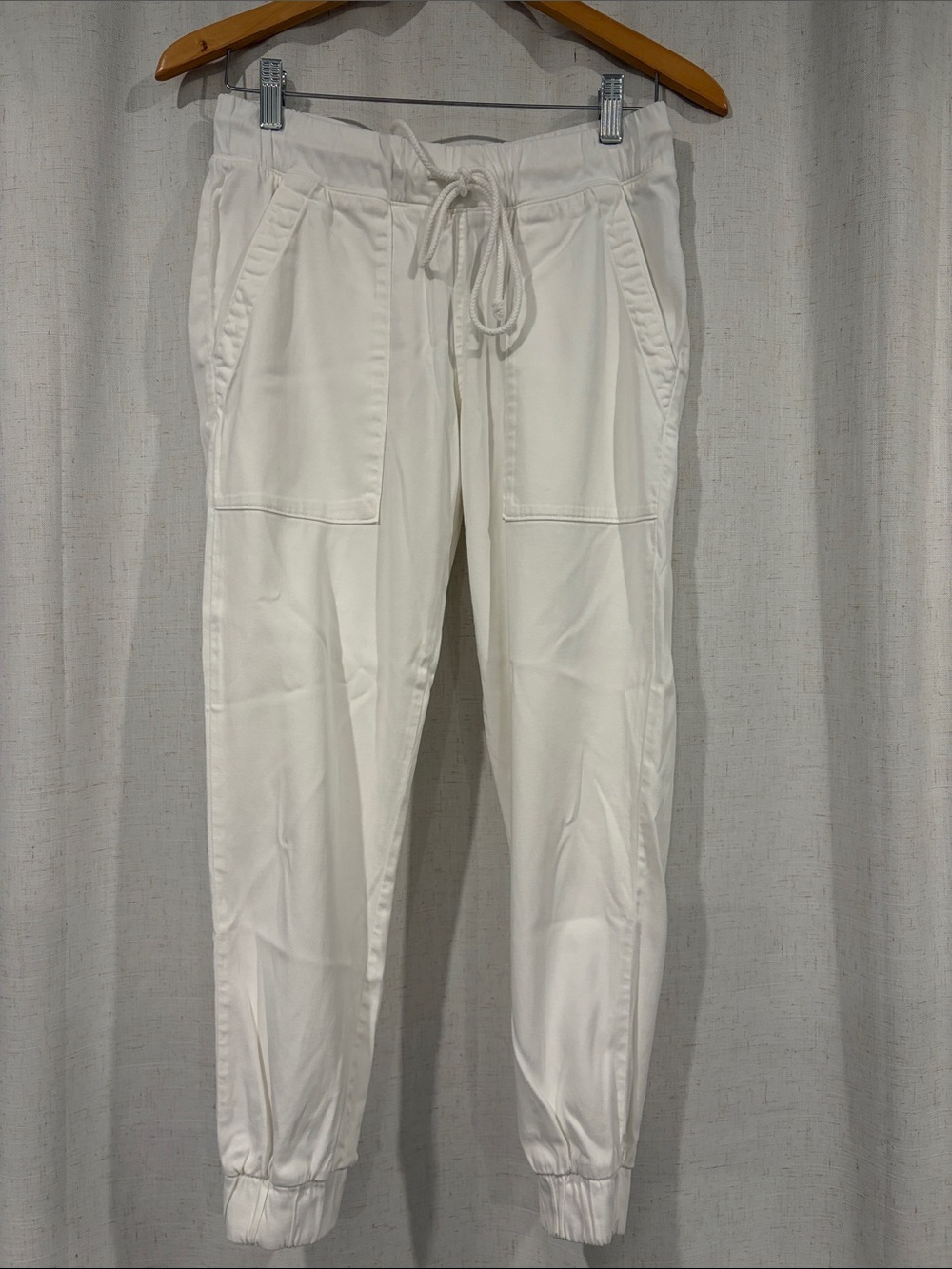 Bella Dahl White Drawstring Jogger Pants